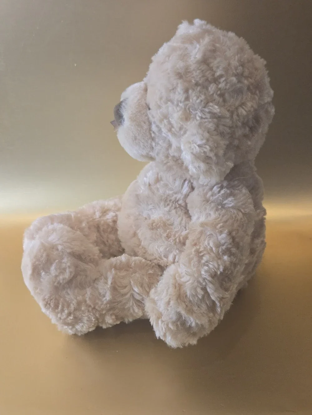 Gund Myrtle Teddy Bear Plush Honey Beige Swirl Fur Ribbon #44713 Stuffed Animal
